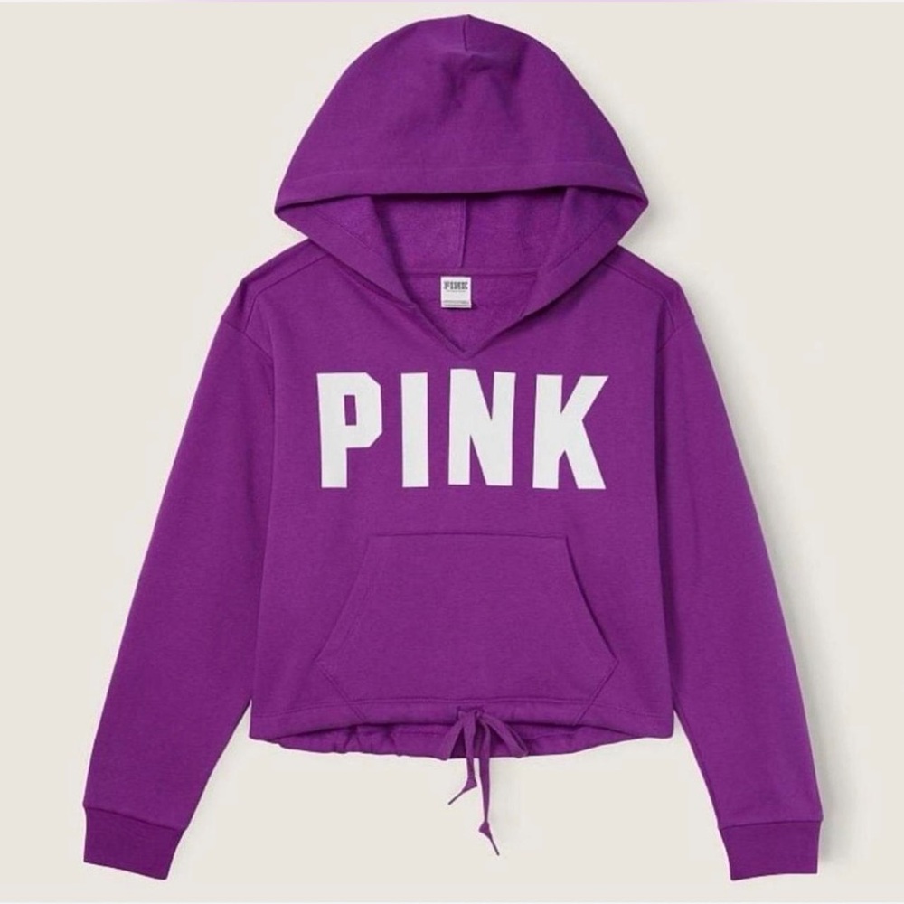 PINK Victoria's Secret Purple Hoodie with White Logo